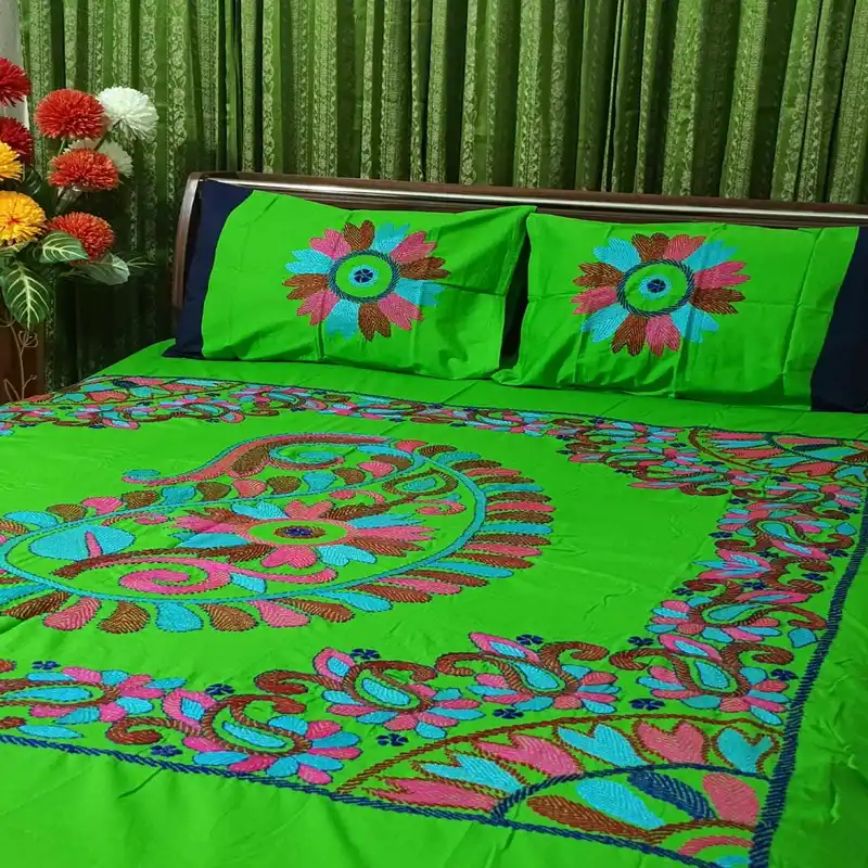 Traditional Hand Stitch Nakshi Bedcover.