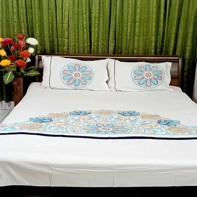 Traditional hand stitch nakshi bedcover