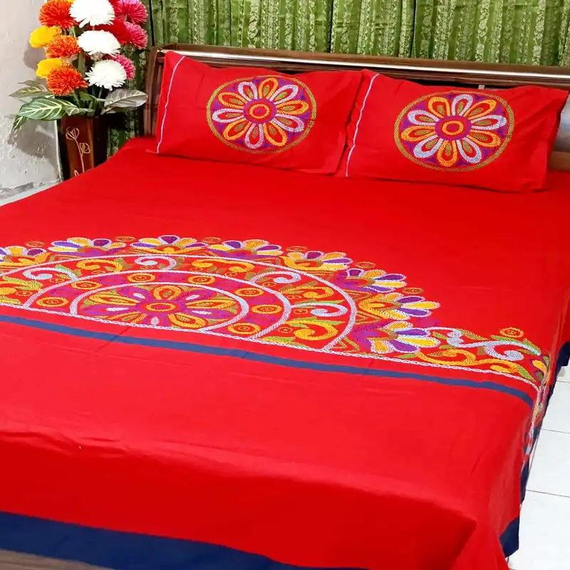 Traditional hand stitch nakshi bedcover