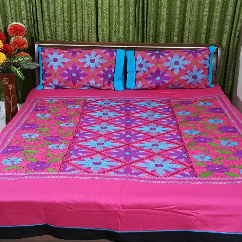 Traditional Hand stitch nakshi bedcover.