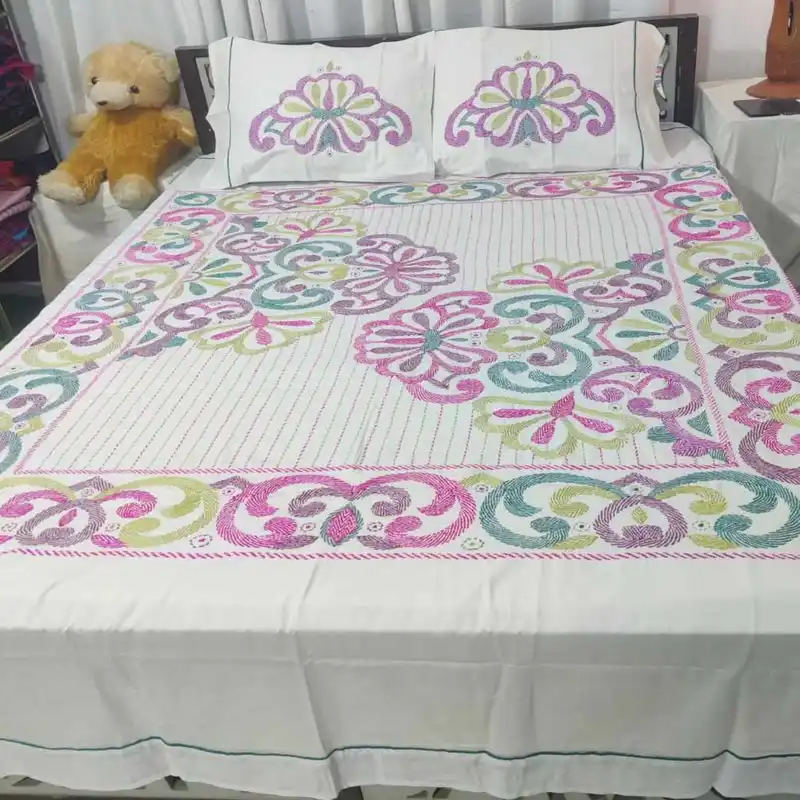 Hand Stitch traditional nakshi bedcover