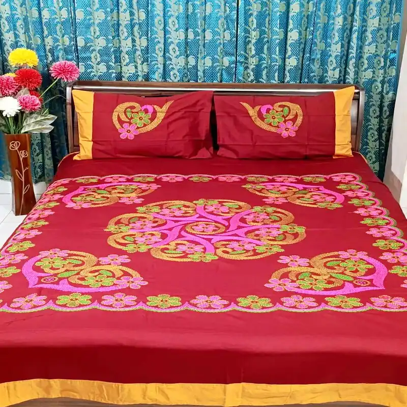 Traditional hand stitch nakshi bedcover