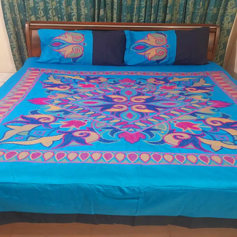 Traditional Hand stitch nakshi bedcover