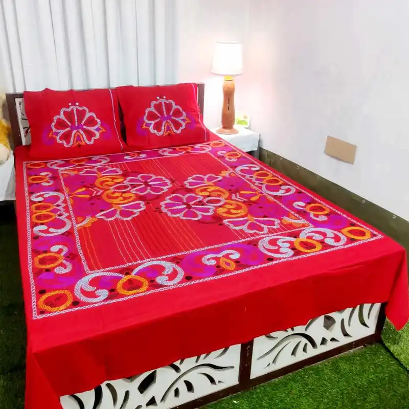 Traditional Hand Stitch Nakshi Bedcover.