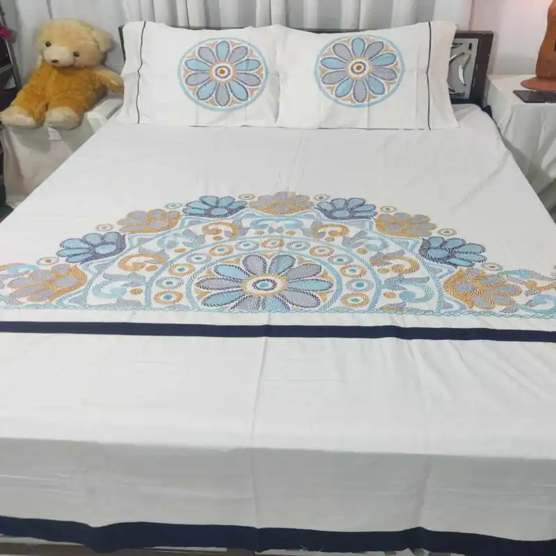 Traditional Hand Stitch Nakshi Bedcover.