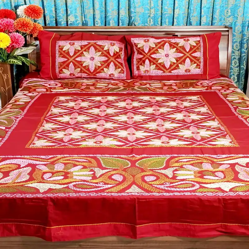 Traditional Hand Stitch Nakshi Bedcover,