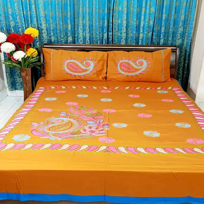 Traditional Hand Stitch Nakshi Bedcover