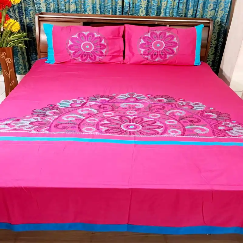 Traditional Hand Stitch Nakshi Bedcover.