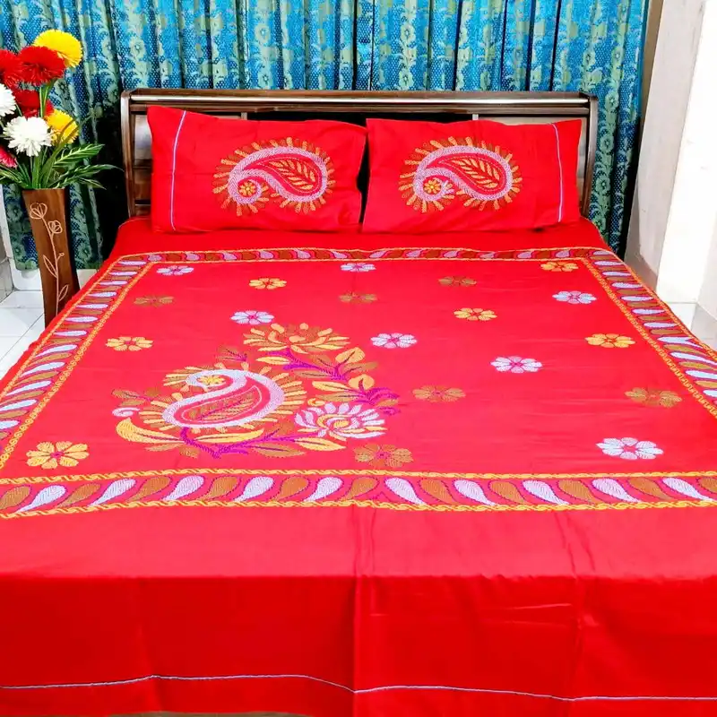 Traditional Hand Stitch Nakshi Bedcover