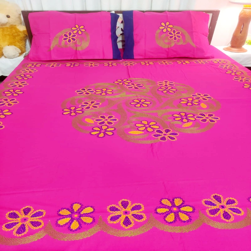 Traditional Hand Stitch Nakshi Bedcover.
