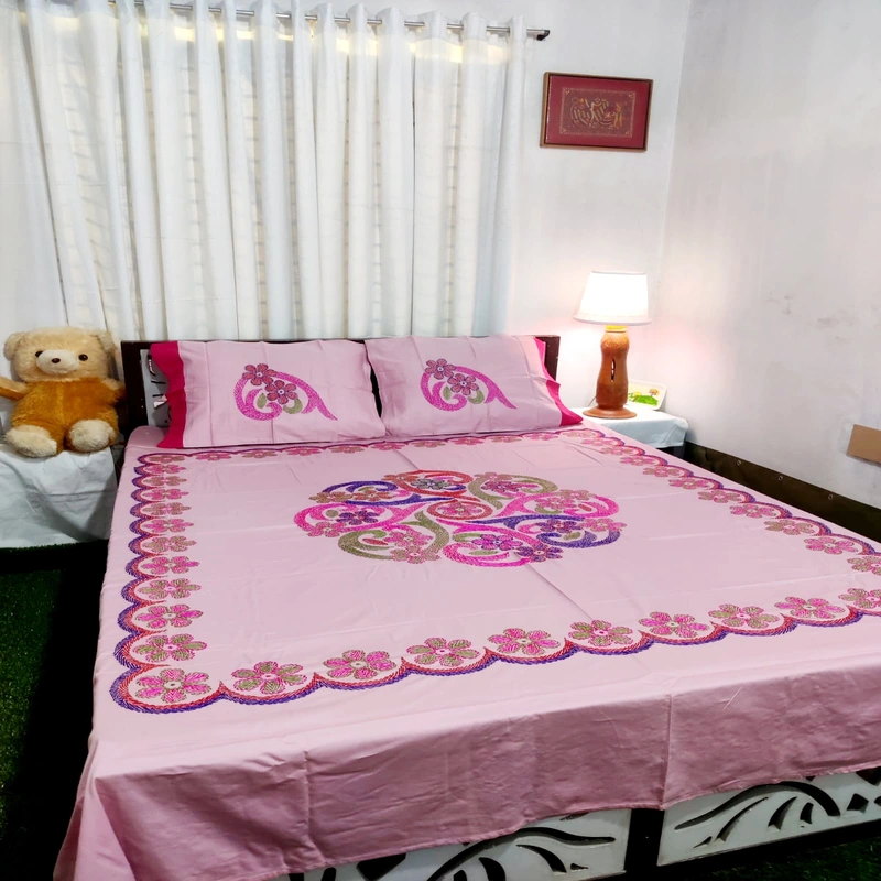Traditional Hand Stitch Nakshi Bedcover.