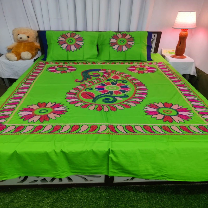 Traditional Hand Stitch Nakshi Bedcover.