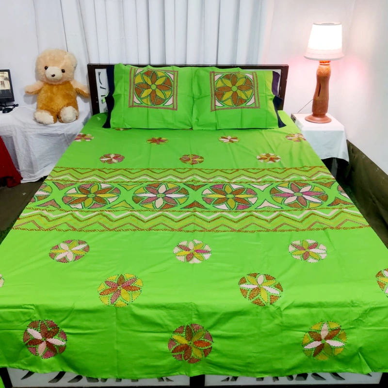 Traditional Hand Stitch Nakshi Bedcover.