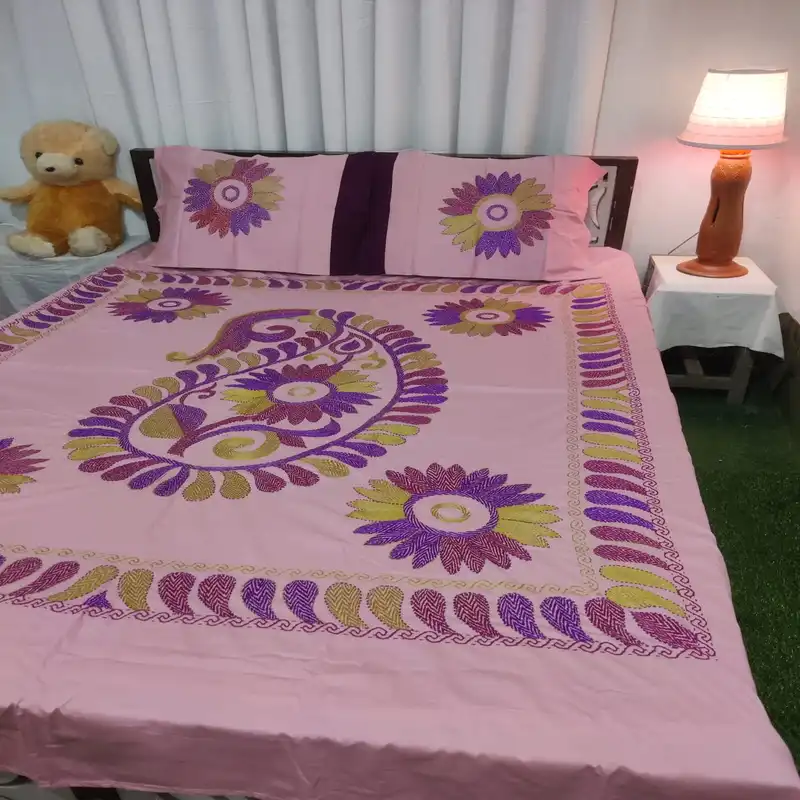 Traditional Hand Stitch Nakshi Bedcover.