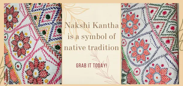 Traditional Hand Stitch Nakshi Kantha.