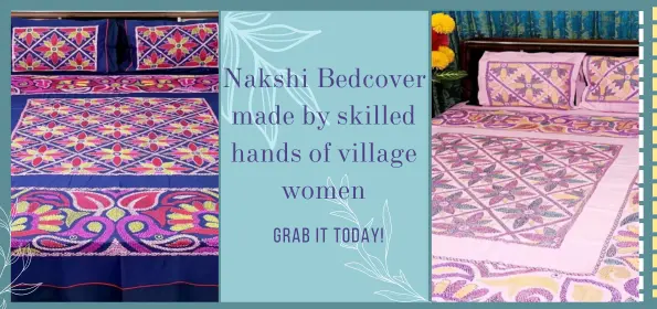 Traditional Hand Stitch Nakshi Bedcover.